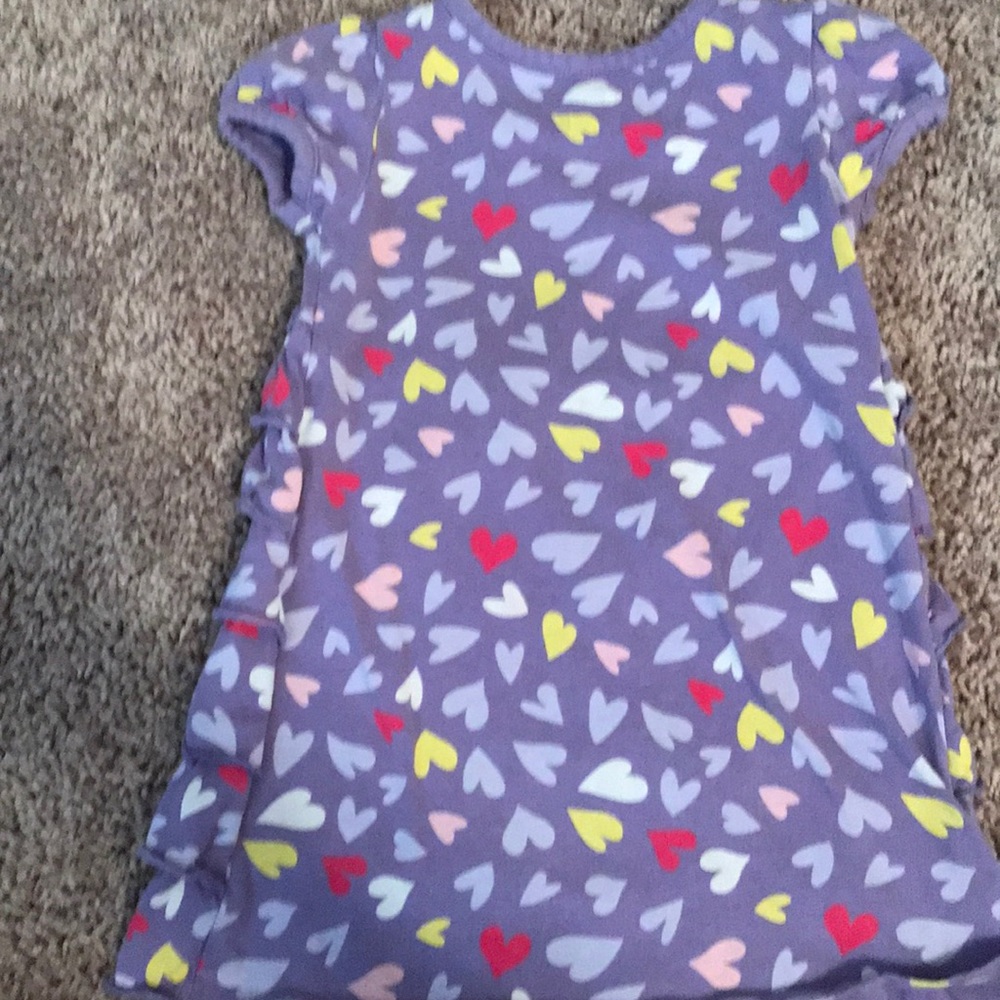18M Toddler Purple Heart Short Sleeve Dress - Picture 3 of 3